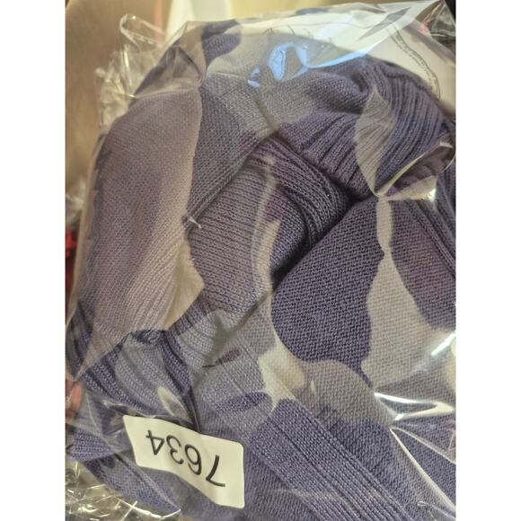 Simply Vera Wang Shirt Women Sz Medium Purple Long Sleeve Pleated Crew Neck 7634 - Picture 7 of 7